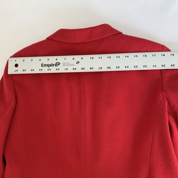 JG Hook Blazer Jacket Women 14 Red Wool Cashmere Holiday Christmas Glam VTG - Picture 11 of 11